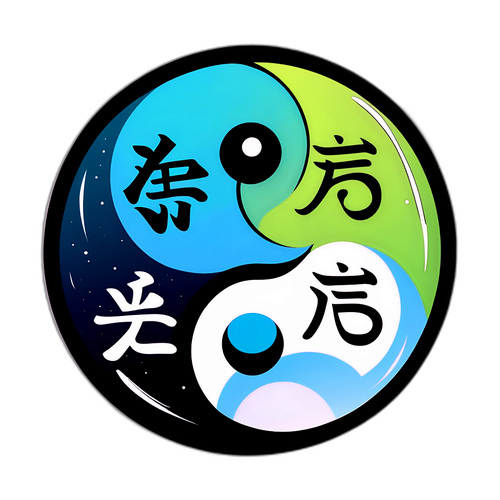 Stiker Motivasi 'Yang' dengan Simbol Yin-Yang