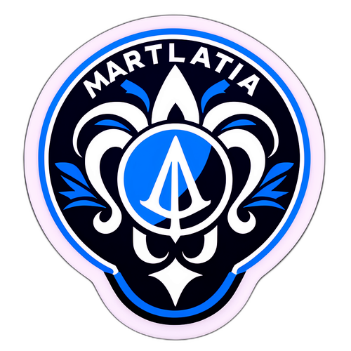 Sticker, der künstlerisch die Stadien von Marseille und Atalanta verbindet
