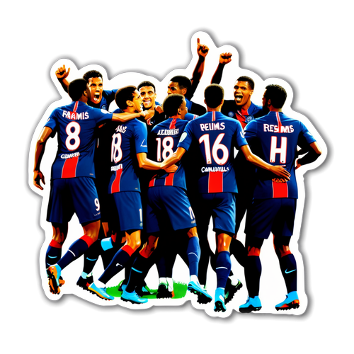Actievolle sticker van PSG tegen Reims