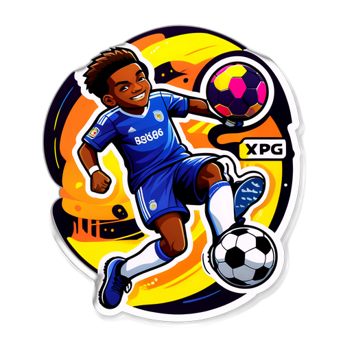 Sticker Lively Dengan Gaya Seni Urban dan Tema Bola Sepak