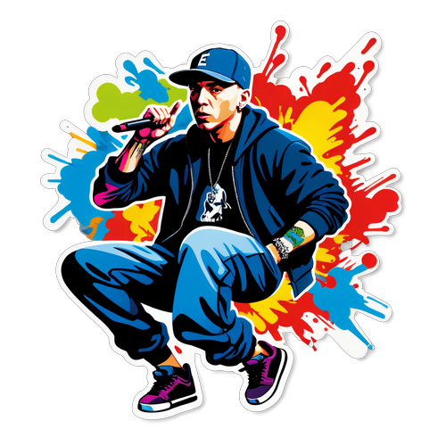 Sprudlende Graffiti: Eminems Passion for Rap Fanget i Farver!