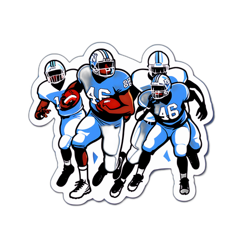 UNC Football Action Sticker
