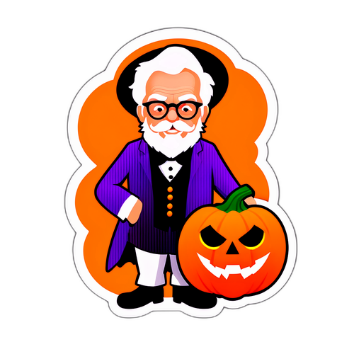 ハロウィン衣装のカーネル・サンダースとジャック・オー・ランタン