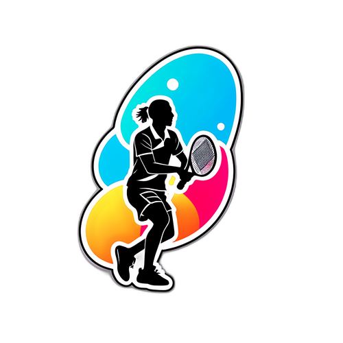Minimalist Tennis Spiller Silhuet