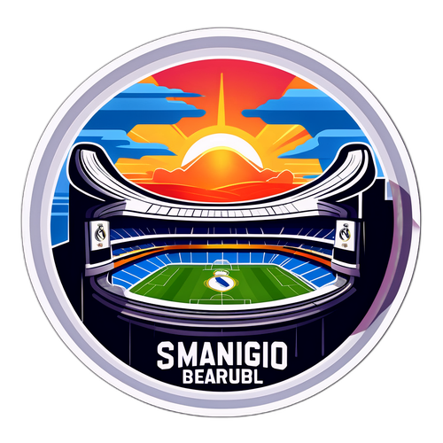 Stadionul Santiago Bernabéu în apus artistic