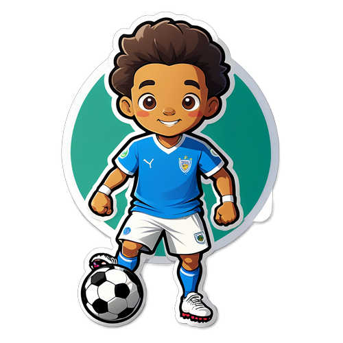 Stiker Comel Raphinha dengan Bola Sepak