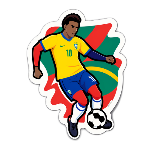 Thiết kế nhãn dán bóng đá với cầu thủ Brazil đối đầu Chile