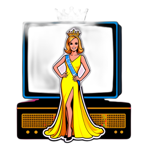 Stilig representasjon av Amanda Holden som dronning