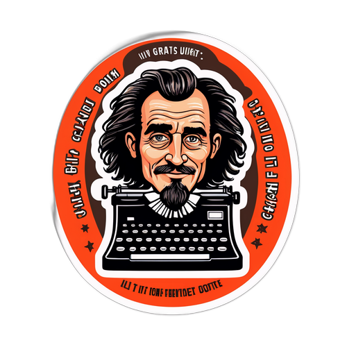 Vtipná nálepka Roba Granta s literárními prvky