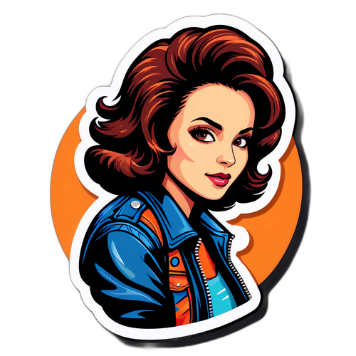 Adesivo retro ispirato a Mina come icona rock and roll degli anni '70