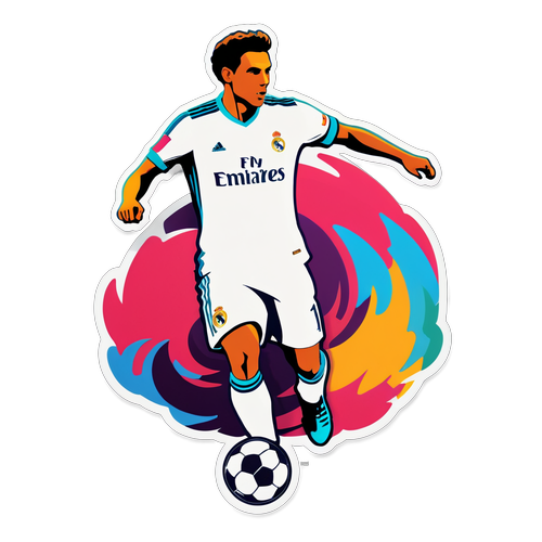 Oplev Real Madrid's Magi: Den Minimalistiske Sticker, Der Fanger Fodboldens Følelser!