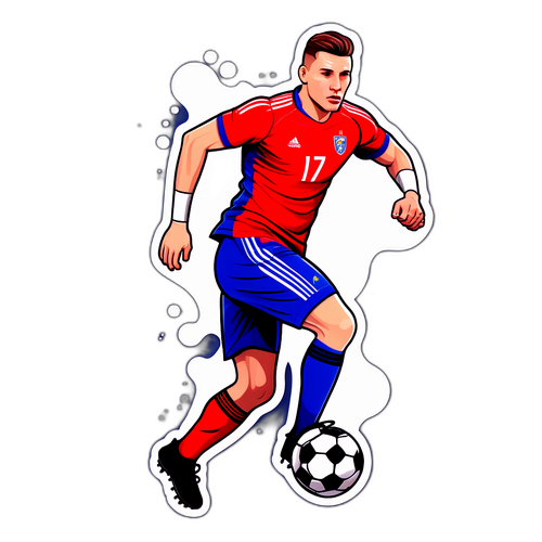 Giocatore di calcio in azione