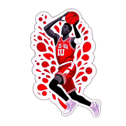 Dynamic IU Basketball Player Sticker