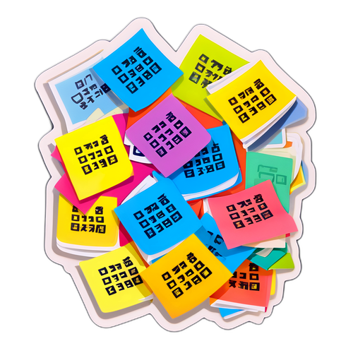 대학 입학 시험 리뷰용 포스트잇 스타일 스티커
