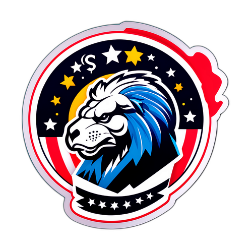 美國股市主題獅子貼紙