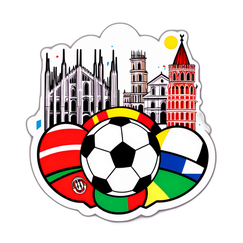 עיצוב כדורגל מסביב לאתרי סימן של מילאנו ופיזה