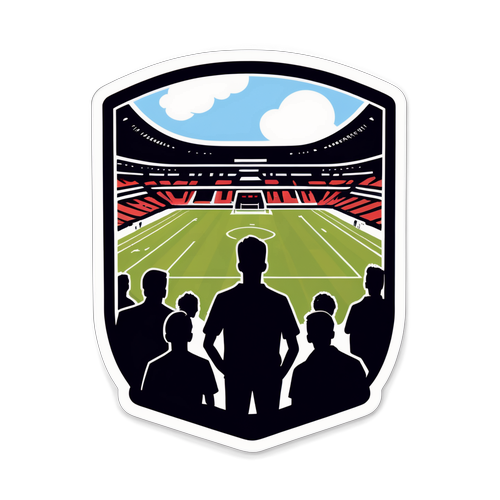 Diseño de un sticker con la silueta del estadio de Cincinnati FC y una multitud animada en las gradas