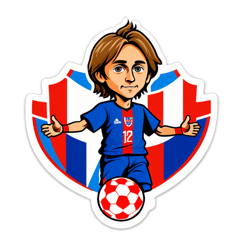 Design cu Luka Modrić și tricolorul Croației