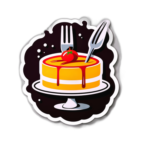 Restaurant Sticker met Bestek en Kookideeën