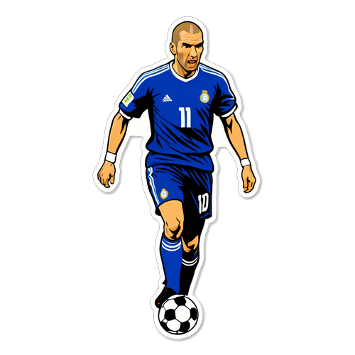 Oplev Magien: Nostalgisk Sticker af Zinedine Zidane i Den Legendariske Headbutt!