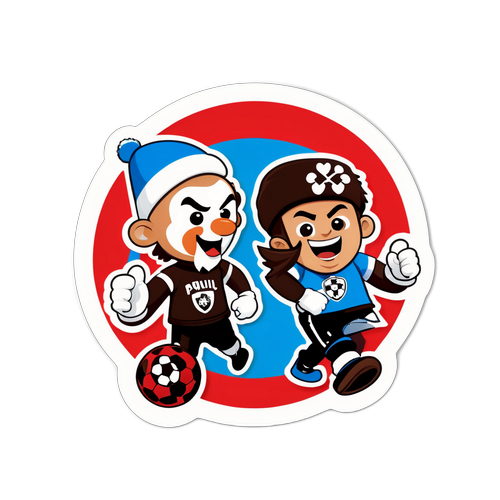 Festlig fodboldsticker med mascots