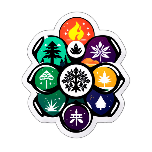 Sticker inspirowany czterema porami roku z 'Squid Game'