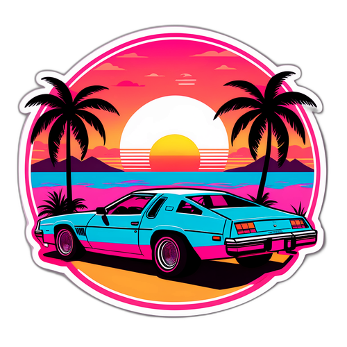 Sticker w stylu Miami Vice
