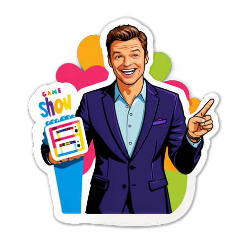 Playful Game Show Host Sticker