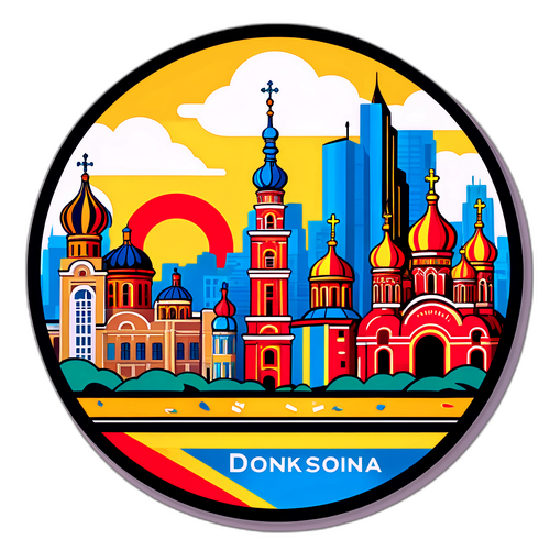 En dramatisk design, der repræsenterer byen Donetsk