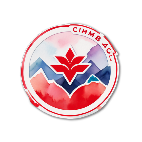 Sticker Logo CIMB Bank dengan Latar Belakang Cat Air