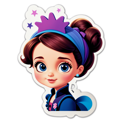 A sticker de Sophie Charlotte no papel de filme, com a frase 'O cinema é mágico!'