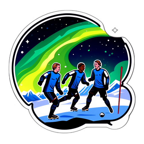 Sticker med Bodø Glimt Spillere under Nordlys