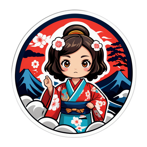 Sticker artistic despre cutremurul din Japonia