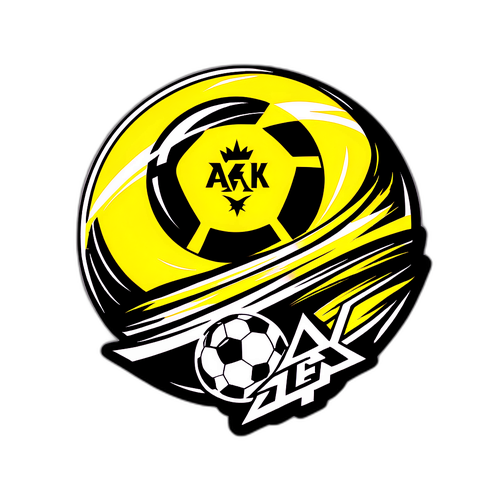 AEK Athene Logo met Voetbal en Fans