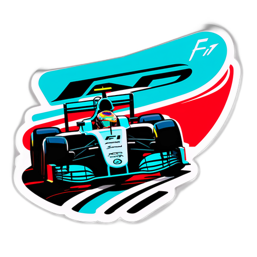 Naklejka F1 z samochodem wyścigowym
