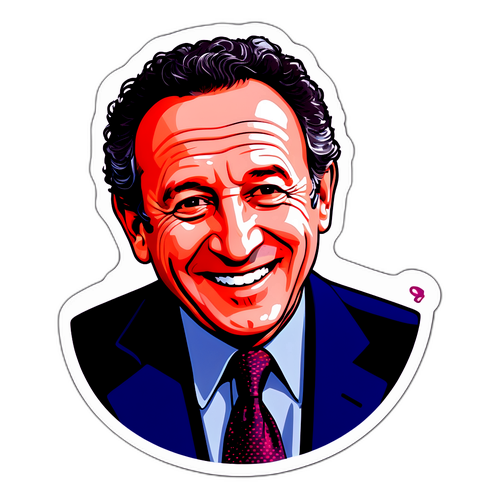 Autocollant de Michel Drucker avec un sourire accueillant