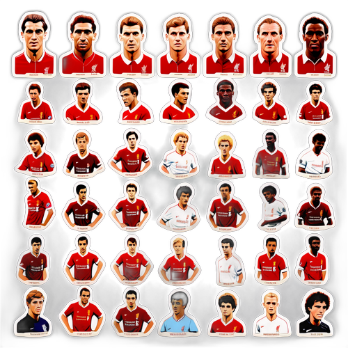 สติกเกอร์นักฟุตบอลลิเวอร์พูลจากยุคต่าง ๆ