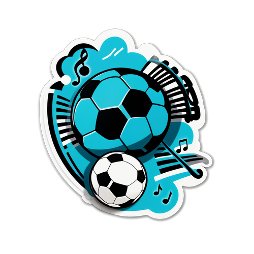 Müzik Notları ve Futbol Temalı Sticker