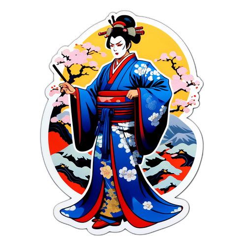 魅力的な舞台コスチュームの梅仲 辻のステッカー