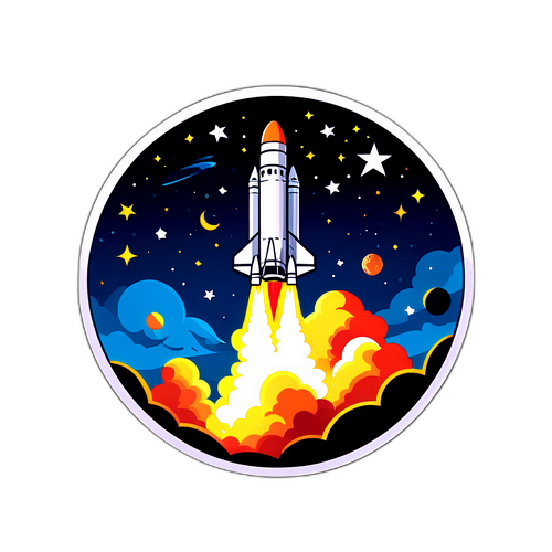SpaceX Rocket Launch Sticker