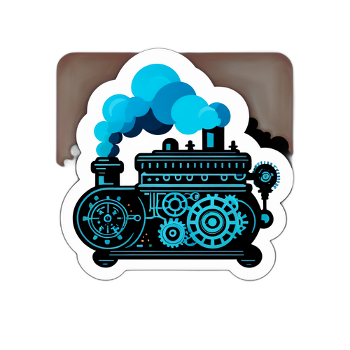 Vintage dampmaskin med intrikate gir