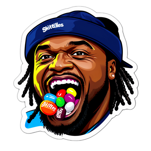Marshawn Munching on Skittles Sticker
