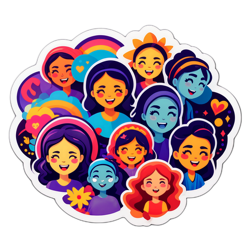 女性の感情を表現するアートイラスト