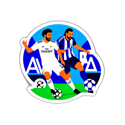 Σχεδίαση αυτοκόλλητου που απεικονίζει τον αγώνα Αλαβές - Ρεάλ Μαδρίτης