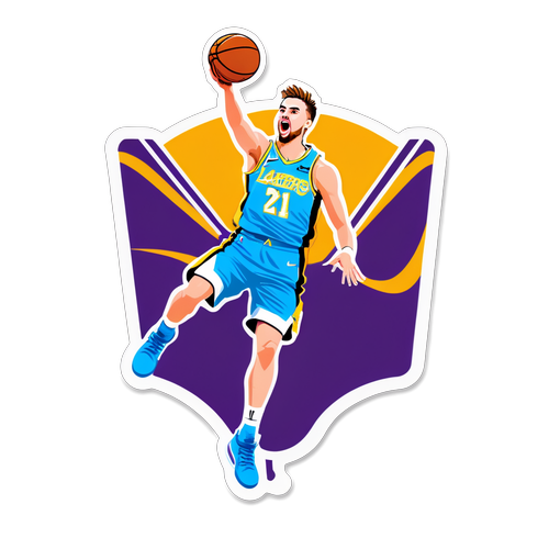 Dynamic Basketball Dunk Sticker