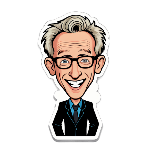 Sjov Andy Dick Karikatur Klistermærke