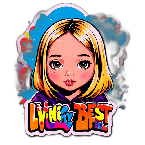 Funky Sticker ng 'Living My Best Life!'