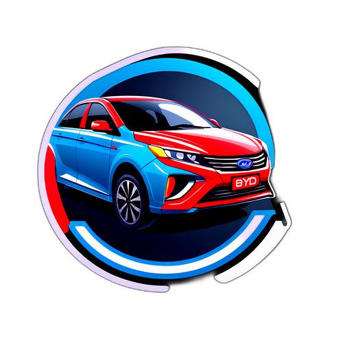 Autocollant moderne BYD avec designs futuristes