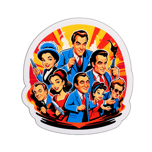 Dynamic Classic Film Scene Sticker