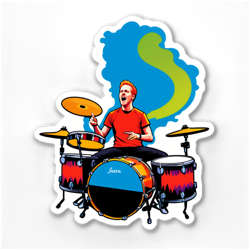 Kunstnerisk tolkning av Josh Freese under en liveopptreden